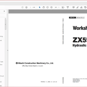 Hitachi ZX55U-5B Hydraulic Excavator Workshop+Electrical Hydraulic Circuit+Technical Manual - PDF DOWNLOAD