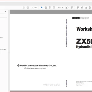 Hitachi ZX55USR-5A Hydraulic Excavator Workshop + Technical + Electrical-Hydraulic Circuit Manual - PDF Download