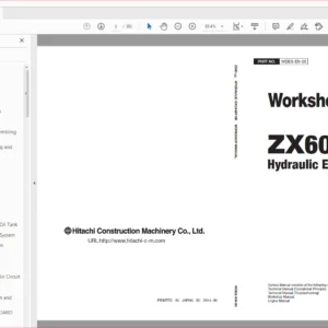 Hitachi ZX60-5G Hydraulic Excavator Operational Principle+Troubleshooting+Workshop Manual - PDF DOWNLOAD