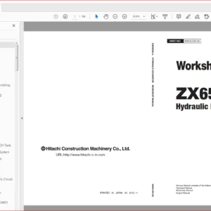 Hitachi ZX65USB-5A Hydraulic Excavator Technical+Electrical-Hydraulic Circuit+Workshop Manual - PDF DOWNLOAD