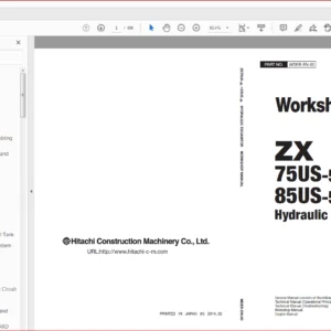 Hitachi ZX75US-5A 85US-5A Excavator Operational Principle+Troubleshooting+Workshop Manual - PDF DOWNLOAD