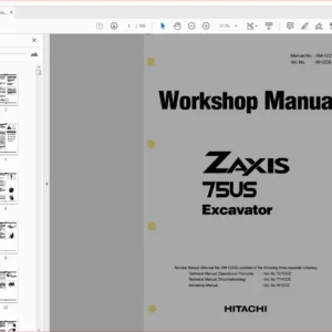 Hitachi ZX75US Hydraulic Excavator Technical+Workshop Manual - PDF DOWNLOAD