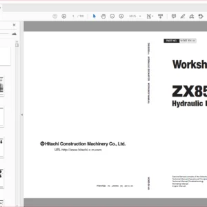 Hitachi ZX85USB-5A Hydraulic Excavator Workshop + Technical + Electrical-Hydraulic Circuit Manual - PDF Download