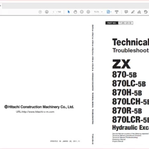 Hitachi ZX870-5B 870LC-5B 870H-5B 870LCH-5B 870R-5B Excavator Operational Principle+Troubleshooting+ Workshop Manual - PDF DOWNLOAD