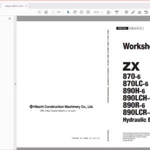 Hitachi ZX870-6 870LC-6 890H-6 890LCH-6 890R-6 890LCR-6 Excavator Operational Principle+Troubleshooting+Workshop Manual - PDF DOWNLOAD