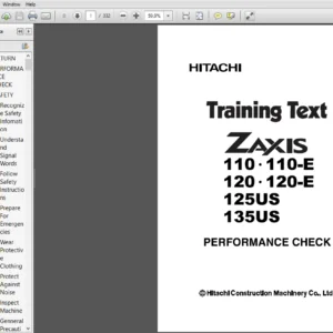Hitachi Zaxis 110 110M 120 130 125US 135US 135UR Excavator Operational Principle+Troubleshooting+Parts+Workshop Manual - PDF DOWNLOAD