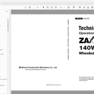 Hitachi Zaxis 140W-3 Excavator Operational Principle+Troubleshooting+Workshop Manual - PDF DOWNLOAD