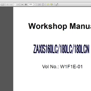 Hitachi Zaxis 160LC 180LC 180LCN Excavator Operational Principle+Troubleshooting+Workshop Manual - PDF DOWNLOAD
