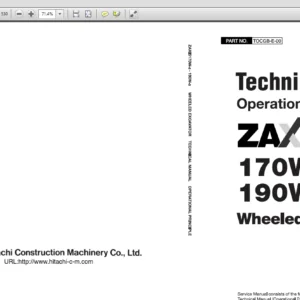 Hitachi Zaxis 170W-3 190W-3 Excavator Operational Principle+Troubleshooting+Parts Catalog Manual - PDF DOWNLOAD