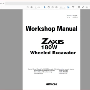 Hitachi Zaxis 180W Excavator Parts+Operational Principle+Troubleshooting+Workshop Manual - PDF DOWNLOAD