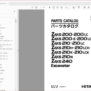 Hitachi Zaxis 200 225USR 225US 230 270 Excavator Parts Catalog+Electrical-Hydraulic +Workshop Manual - PDF DOWNLOAD