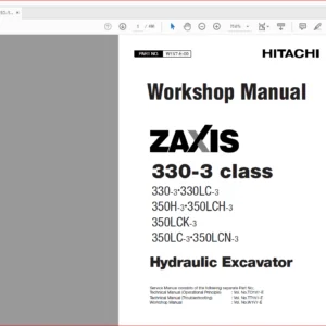 Hitachi Zaxis 330-3 330LC-3 350H-3 350LCH-3 350LCK-3 350LC-3 350LCN-3 Excavator Operational Principle+Troubleshooting+Workshop Manual - PDF DOWNLOAD