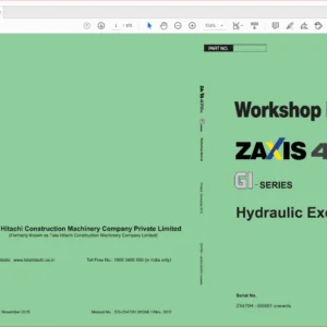 Hitachi Zaxis 470H GI-Series Excavator Operational Principle+Troubleshooting+Workshop Manual - PDF DOWNLOAD