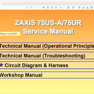 Hitachi Zaxis 75US-A 75UR Excavator Operational Principle+Troubleshooting+Workshop Manual - PDF DOWNLOAD