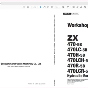 Hitachi Zx470-5B 470LC-5B 470H-5B 470LCH-5B 470R-5B 470LCR-5B Excavator Operational Principle+Troubleshooting+Workshop Manual - PDF DOWNLOAD
