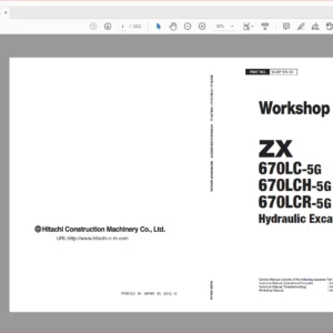 Hitachi Zx670LC-5G 670LCH-5G 670LCR-5G Excavator Operational Principle+Troubleshooting+Workshop Manual - PDF DOWNLOAD