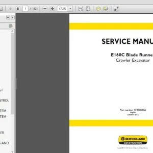 NEW HOLLAND E160C Blade Runner Crawler Excavator Service Manual  47497833A - PDF DOWNLOAD