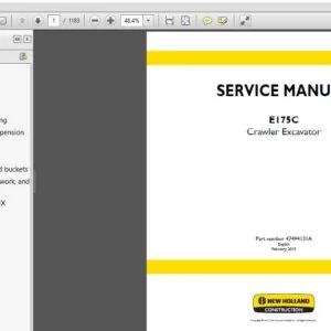 NEW HOLLAND E175C Crawler Excavator SERVICE MANUAL 47494131A - PDF DOWNLOAD