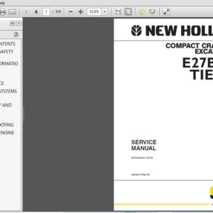 NEW HOLLAND E27BSR TIER 4 COMPACT CRAWLER EXCAVATOR SERVICE MANUAL S5PV0020E01EN - PDF DOWNLOAD