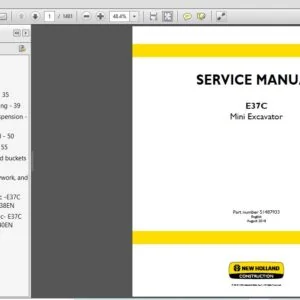 NEW HOLLAND E37C Mini Excavator SERVICE MANUAL 51487933 - PDF DOWNLOAD