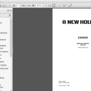 NEW HOLLAND E80MSR WORKSHOP MANUAL ENGLISH 60413421 - PDF DOWNLOAD