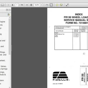 NEW HOLLAND Fiat Allis FR130 Wheel Loader Service Manual 73158811 - PDF DOWNLOAD