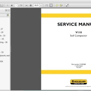 NEW HOLLAND V110 Soil Compactor SERVICE MANUAL 51492289 - PDF DOWNLOAD