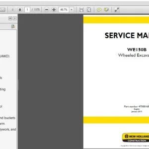 NEW HOLLAND WE150B Wheeled Excavator SERVICE MANUAL 47500165A - PDF DOWNLOAD