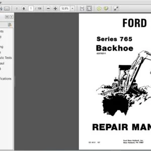 New Hollanad Ford Series 765 Backhoe Service Repair Manual (42076511) - PDF Download