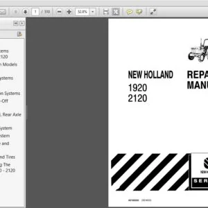 New Holland 1920 2120 Agricultural Tractor Service Repair Manual (40192020R0) NH1920 2120 - PDF Download