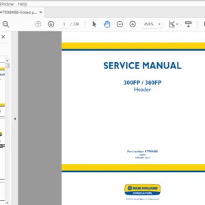 New Holland 300FP, 380FP Header Service Repair Manual (47998488) - PDF Download