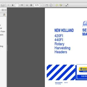 New Holland 420 FI, 440 FI Rotary Harvesting Headers Service Repair Manual (84321453ANA) - NH - PDF Download