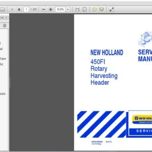 New Holland 450FI Rotary Harvesting Headers Service Repair Manual  (84291050NA) - NH 450FI - PDF Download