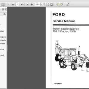 New Holland 755, 755A & 755B Tractor Loader Backhoe Service Manual (40075510R0) - PDF Download