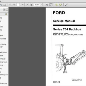 New Holland 764 Series 445,445A,545,545A,345C,445C,545C Backhoe Service Manual (40076410) - PDF Download