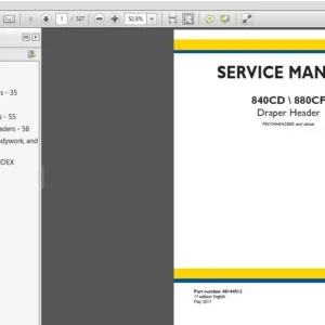 New Holland 840CD 880CF Draper Header Service Repair Manual (48144012) - PDF Download