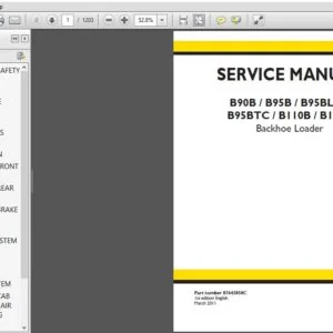 New Holland B90B B95B B95BLR B95BTC B110B B115B Backhoe Loader Service Manual 87643850C - PDF DOWNLOAD