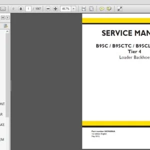 New Holland B95C B95CTC B95CLR B110C Tier 4 Loader Backhoe Service Manual (84596886A) - PDF Download