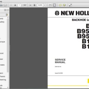 New Holland Backhoe loader B95 B95TC B95LR B110 B115 Service Manual 60367230NAR0 - PDF DOWNLOAD