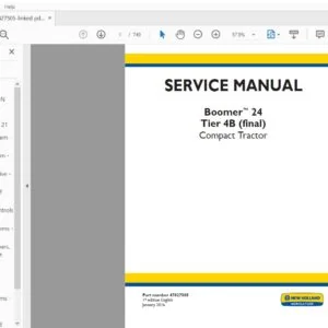 New Holland Boomer 24 Tier 4B Compact Tractor Service Manual 47827505 - PDF DOWNLOAD