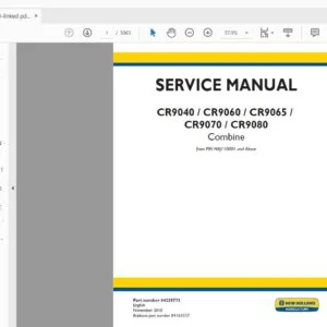 New Holland CR9040 CR9060 CR9065 CR9070 CR9080  Combine Service Manual 84235773 - PDF DOWNLOAD
