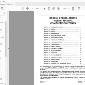 New Holland CR9040 CR9060 CR9070 Repair Manual Combine 87682452 - PDF DOWNLOAD