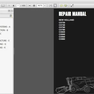 New Holland CX720 CX740 CX760 CX780 CX820 CX840 CX860 CX880 Combines Service Repair Manual (6043400100) - PDF Download
