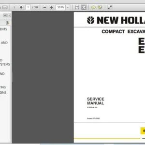 New Holland Compact Excavator E30 E35 Service Repair Manual (87360586NAR0) - NH - PDF Download