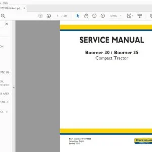 New Holland Compact Tractor Boomer 30 & 35 Tractor Service Manual 84373326 - PDF DOWNLOAD