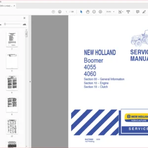 New Holland Compact Tractor Boomer 4055, 4060 Service Manual - PDF DOWNLOAD