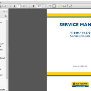 New Holland Compact Tractor T1560, T1570 Service Repair Manual 8420561A  - NH Tractor T1560,T1570 - PDF Download