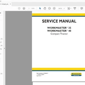 New Holland Compact Tractor Workmaster 35, 40 Service Manual 47446617  - PDF DOWNLOAD