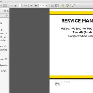 New Holland Compact Wheel Loader W50C, W60C, W70C, W80C Tier 4B Service Manual 47829080B - DOWNLOAD