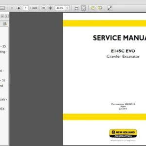 New Holland Crawler Excavator E145C EVO Service Manual 48034213 - PDF DOWNLOAD